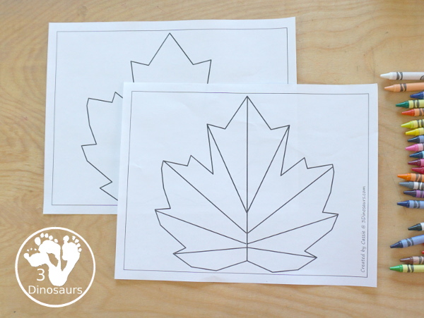 Free Leaf Fine Motor Mat Printable - with leaf tracing, leaf mat, leaf playdough mat, leaf dot marker - with different options for the leaf - 3Dinosaurs.com
