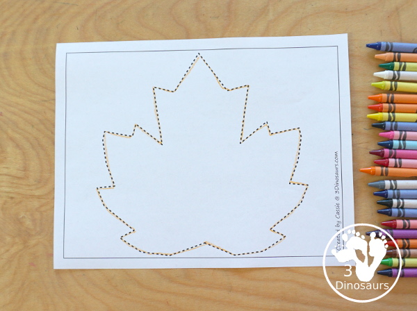 Free Leaf Fine Motor Mat Printable - with leaf tracing, leaf mat, leaf playdough mat, leaf dot marker - with different options for the leaf - 3Dinosaurs.com