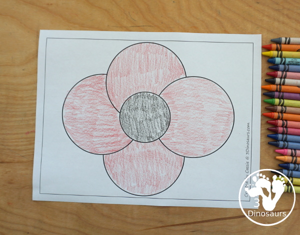 Free Leaf Fine Motor Mat Printable - with poppy tracing, poppy mat, poppy dot marker - with different options for the poppy - 3Dinosaurs.com