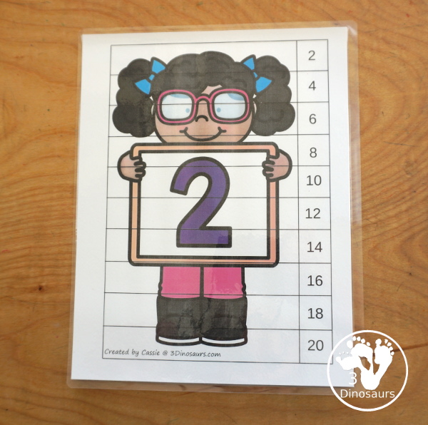 12 Free Kids Skip Counting Puzzles With Puzzles from Numbers 1 to 12 - A skip counting puzzle for each number with skip counting 10 times on each puzzle - 3Dinosaurs.com