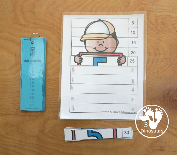 12 Free Kids Skip Counting Puzzles With Puzzles from Numbers 1 to 12 - A skip counting puzzle for each number with skip counting 10 times on each puzzle - 3Dinosaurs.com