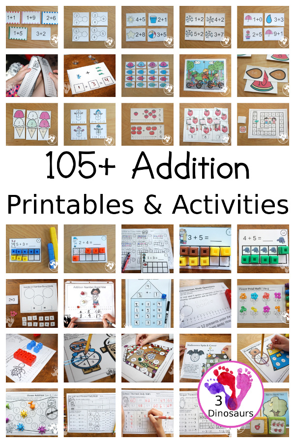Addition Activities & Printables - 3Dinosaurs.com