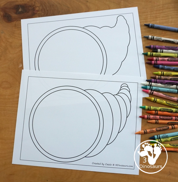 Free Cornucopia Fine Motor Mat Printables - you have five pages of printables with cornucopia templates, a cornucopia tracing page, a cornucopia dot marker page, and a cornucopia q-tip page. A fun Thanksgiving fine motor mat for kids. - 3Dinosaurs.com