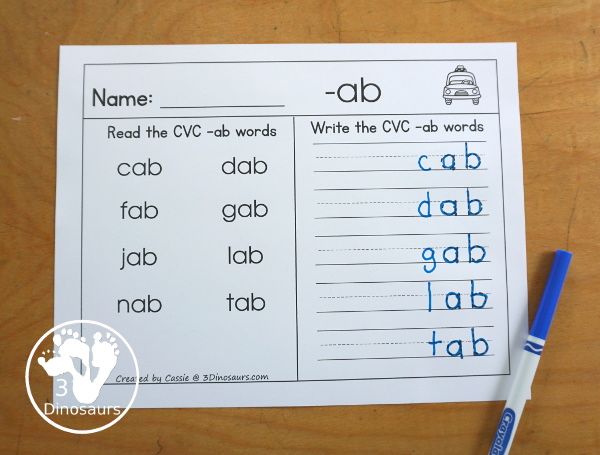 CVC Word Family Cards & Ladders St - with 33 word families for kids to learn with. 2 cards per page and up to 10 words per card  and cards in two sizes with matching word building ladders - 3Dinosaurs.com