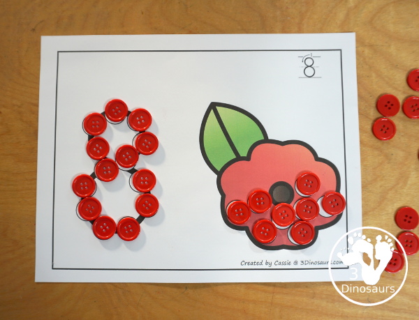 Poppy Dot the Number & Counting:  - Numbers 0 to 20 with dot marker numbers and dots on the poppy to count. - 3Dinosaurs.com