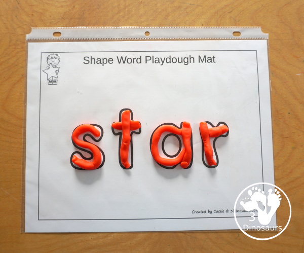 Free Romping & Roaring Star Pack - a free 10 page shape pack for kids to use to learn their shape with tracing, coloring, dot markers and more. - 3Dinosaurs.com