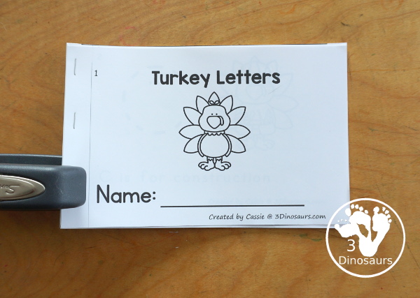 Free Turkey ABC Easy Reader Book Printable - a fun 14 page turkey easy reader book for kids with tracing letters and simple sentences for kids in prek and kindergarten who are working on letters. - 3Dinosaurs.com