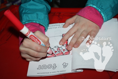 Free Christmas Coloring Counting Book by 3Dinosaurs.com