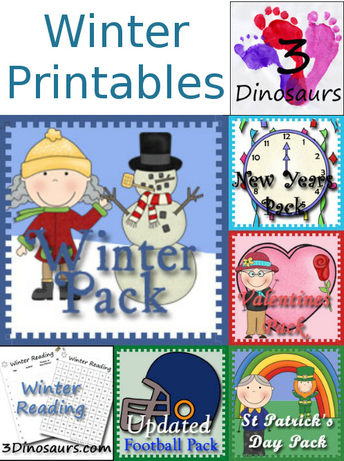 Round Up of Winter Printables from 3 Dinosaurs