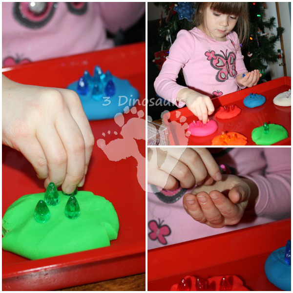 Fine Motor: Sorting Christmas Lights - 3Dinosaurs.com