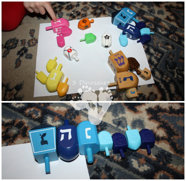 Hanukkah Dreidel & Candle Sensory Bin - 3Dinosaurs.com