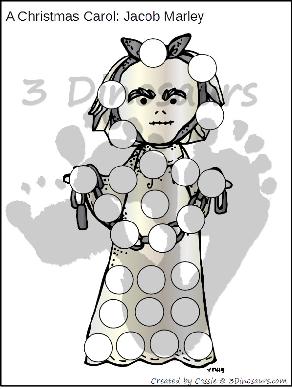 Free A Christmas Carol: Dot Marker Printables - 20 pages with Uppercase letters and characers - 3Dinosaurs.com