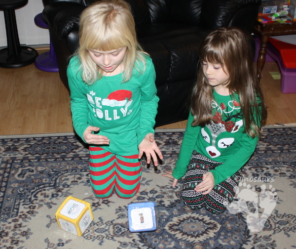 Free Christmas Gross Motor Dice - 2 sets of dice for kids to get moving and with Christmas Themes - 3Dinosaurs.com