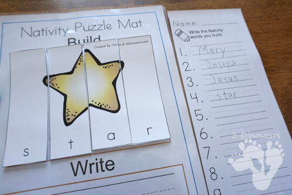 Free Nativity Themed Word Puzzles - 8 different Nativity themed word puzzles - 3Dinosaurs.com #freeprintable #nativity #christmasprintables #writingforkids