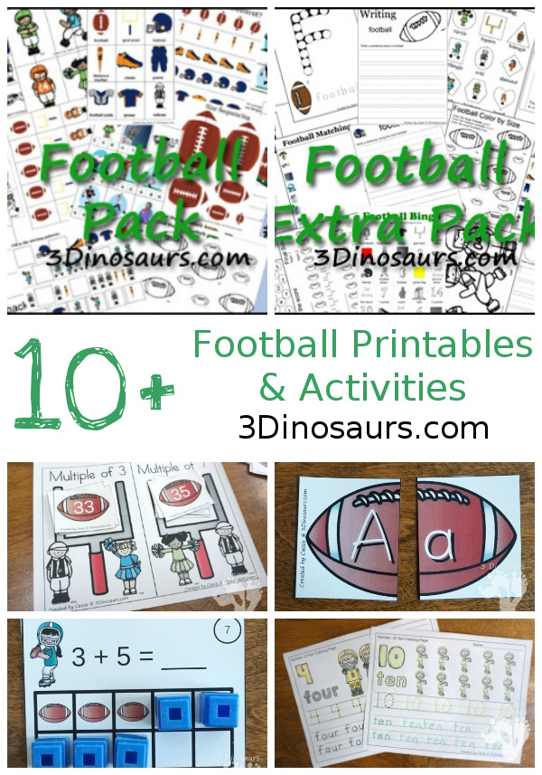 Football Themed Printables & Activities - 3Dinosaurs.com
