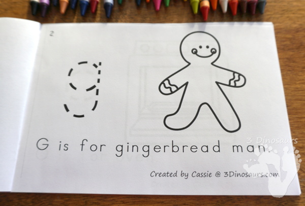 Free Gingerbread Man Story ABC Easy Reader Book - 10 page book with abc themes for parts for the gingerbread man story - 3Dinosaurs.com