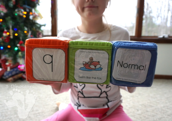 Free Run Run As Fast As You Can With The Gingerbread Man Gross Motor Dice - 6 movements and a speed dice included and goes great with almost all gingerbread man stories - 3Dinosaurs.com