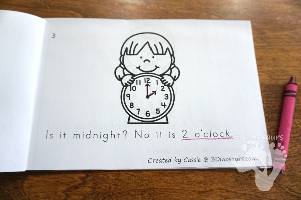 Free New Year's Eve Is It Midnight Easy Reader Book - a fun 14 page book with clocks asking if it is midnight - 3Dinosaurs.com