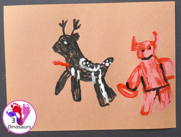 Cave Painting with Sunset of the Sabertooth - a fun history painting activity that you can do with the Magic Tree House Book - 3Dinosaurs.com