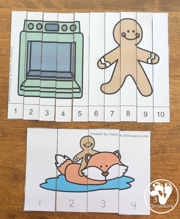 Gingerbread Pack for PreK & Kindergarten - with activities for different ages all-around a Gingerbread Man theme. There is a mix of hands-on and no-prep printables for kids to learn with - 3Dinosaurs.com