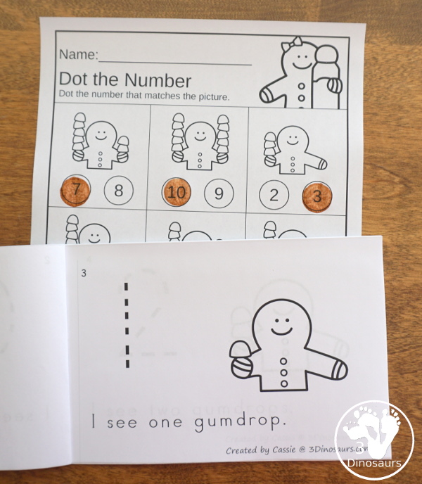 Gingerbread Pack for PreK & Kindergarten - with activities for different ages all-around a Gingerbread Man theme. There is a mix of hands-on and no-prep printables for kids to learn with - 3Dinosaurs.com