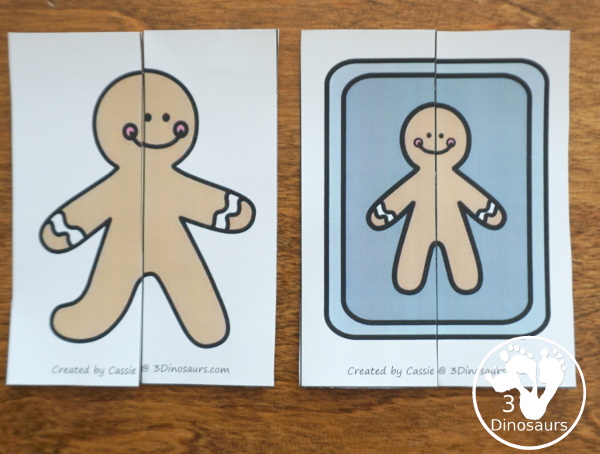 Gingerbread Pack for PreK & Kindergarten - with activities for different ages all-around a Gingerbread Man theme. There is a mix of hands-on and no-prep printables for kids to learn with - 3Dinosaurs.com