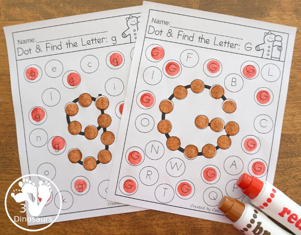 Gingerbread Pack for PreK & Kindergarten - with activities for different ages all-around a Gingerbread Man theme. There is a mix of hands-on and no-prep printables for kids to learn with - 3Dinosaurs.com