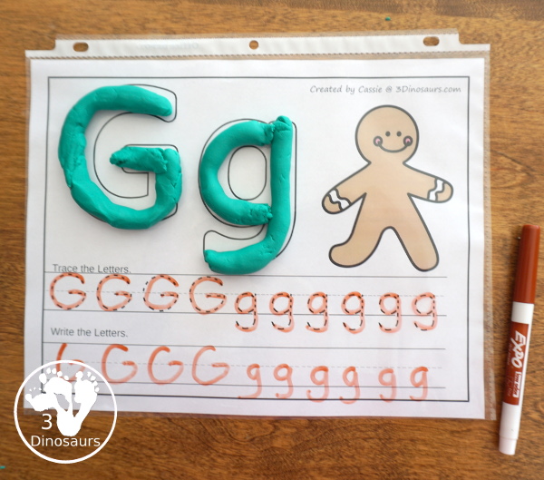 Gingerbread Pack for PreK & Kindergarten - with activities for different ages all-around a Gingerbread Man theme. There is a mix of hands-on and no-prep printables for kids to learn with - 3Dinosaurs.com