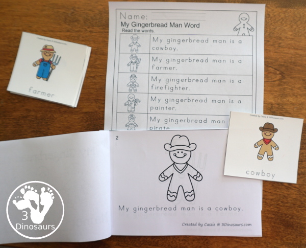 Gingerbread Pack for PreK & Kindergarten - with activities for different ages all-around a Gingerbread Man theme. There is a mix of hands-on and no-prep printables for kids to learn with - 3Dinosaurs.com