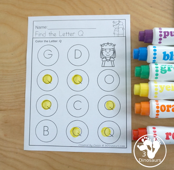 Free Simple A to Z Letter Find for the Whole Alphabet - You have uppercase and lowercase letter finds with 6 letters to find on each page. Super simple layout and easy to use - 3Dinosaurs.com