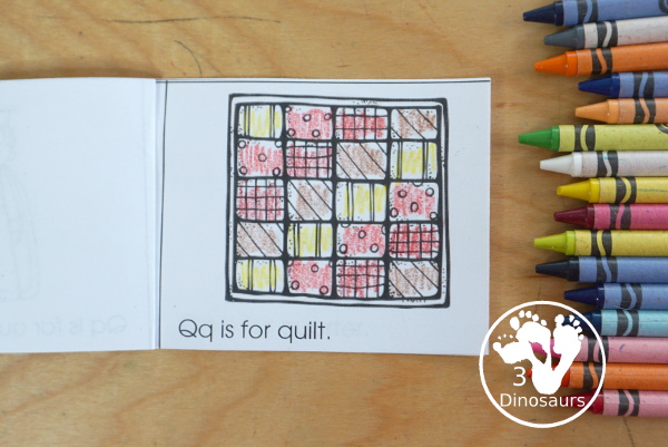 Free Romping & Roaring Q Pack: Letter Q is for Quarter  - a letter Q pack that has prewriting, finding letters, tracing letters, coloring pages, shapes, puzzles and more - 3Dinosaurs.com