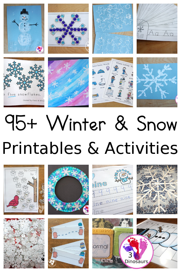 Winter & Snow Activities & Printables - 3Dinosaurs.com