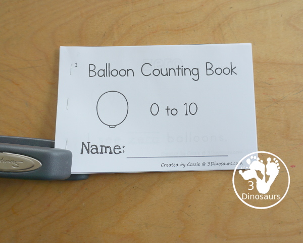Free Balloon Number Word Counting Book Printable - with numbers from - to 10 for tracing, coloring, and counting balloon - 3Dinosaurs.com