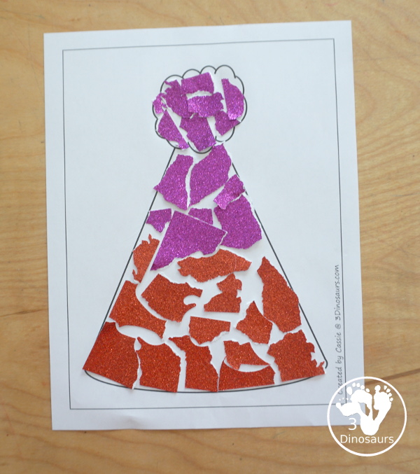 Free Party Hat Fine Motor Mats has 3 fine motor mats. You have a party hat template, a party hat tracing printable, and a party hat dot marker printable.- 3Dinosaurs.com