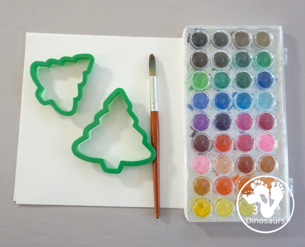 Watercolor Christmas Trees - a simple watercolor painting done with evergreen Christmas trees and watercolors - 3Dinosaurs.com