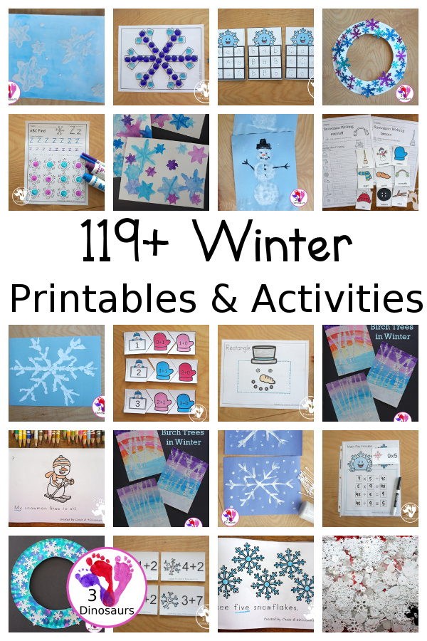 Winter & Snow Activities & Printables - 3Dinosaurs.com