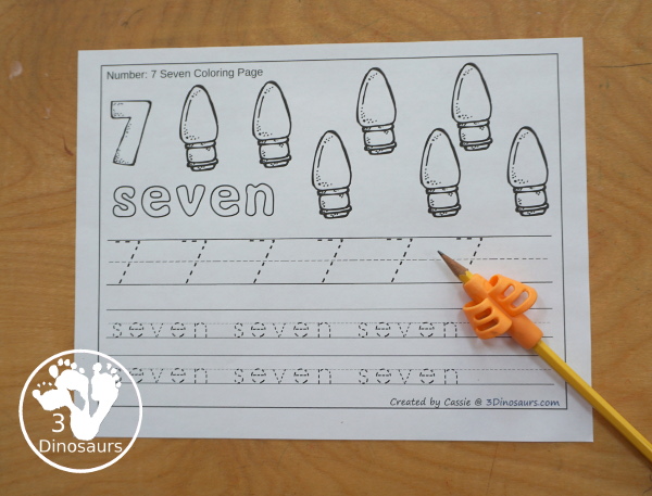 Free Christmas Number Color & Trace - Numbers o to 10 with counting the Christmas items and tracing the number and number word for each number with 11 pages of printables for prek and kindergarten - 3Dinosaurs.com