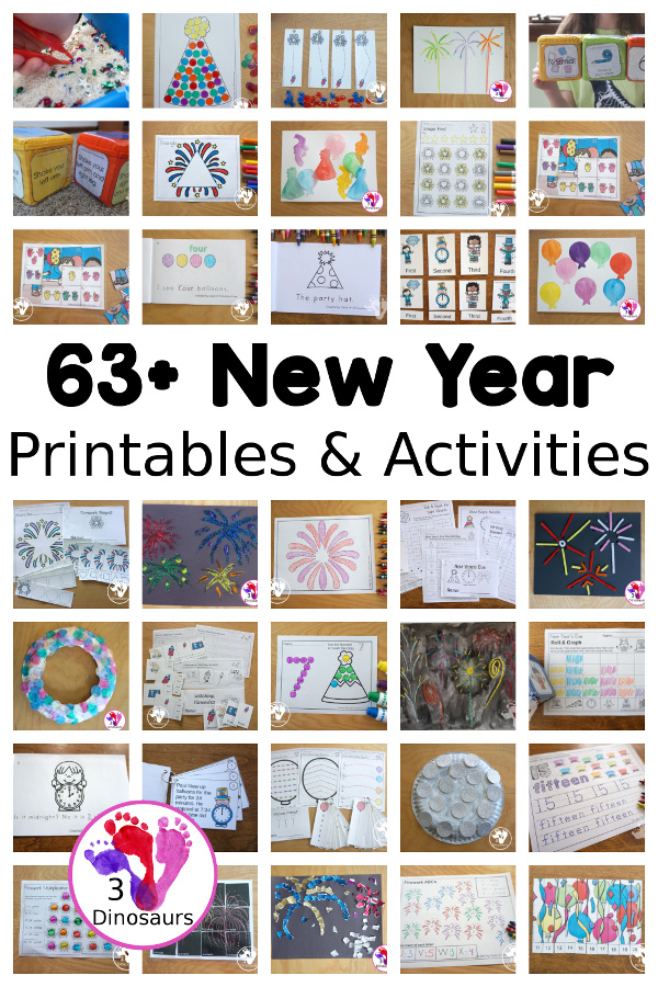 New Year Activities & Printables - 3Dinosaurs.com