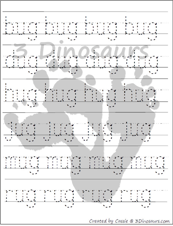 Free CVC Word Family Cards & Writing Practice - 3Dinosaurs.com