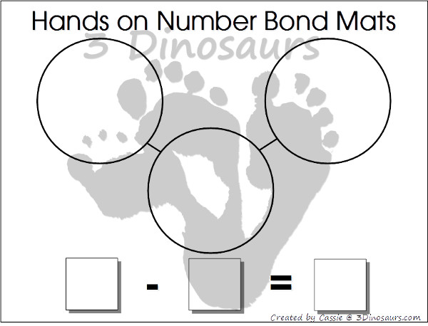 Free Hands on Number Bond Mats: Addition & Subtraction - 3Dinosaurs.com