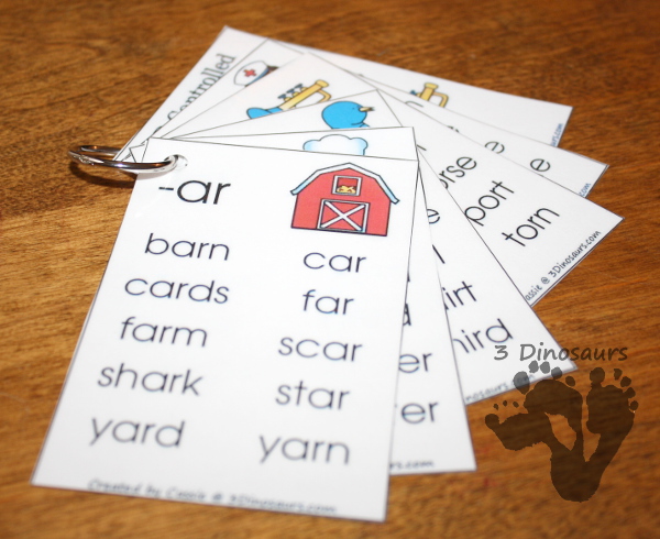 Free R-Controlled Vowel Wall Cards - 3Dinosaurs.com
