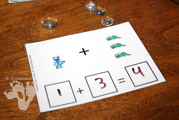 Free Roaring Fun Medieval Dragon Themed Addition Cards - 16 addition write on cards for kids to learn with - 3Dinosaurs.com