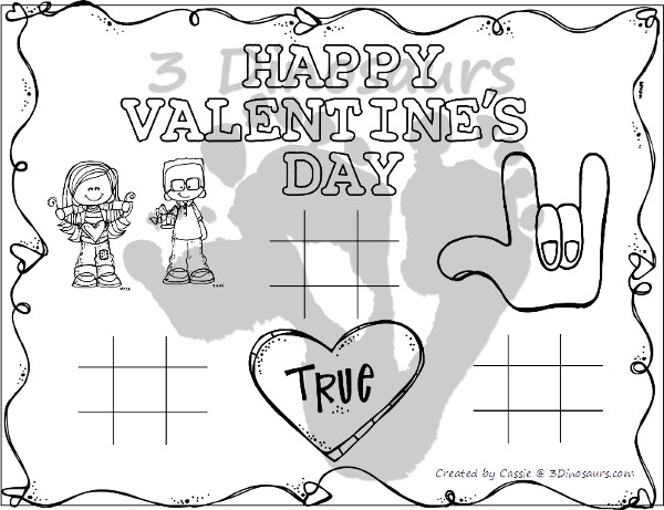 Fun & Free Valentines Themed Placemats - 4 different placemats to pick from - 3Dinosaurs.com