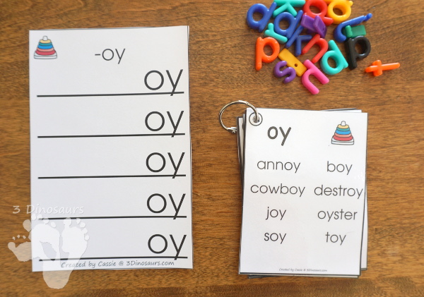 Free Fun Hands-On Diphthong Ladders - 6 pages of printables - 3Dinosaurs.com