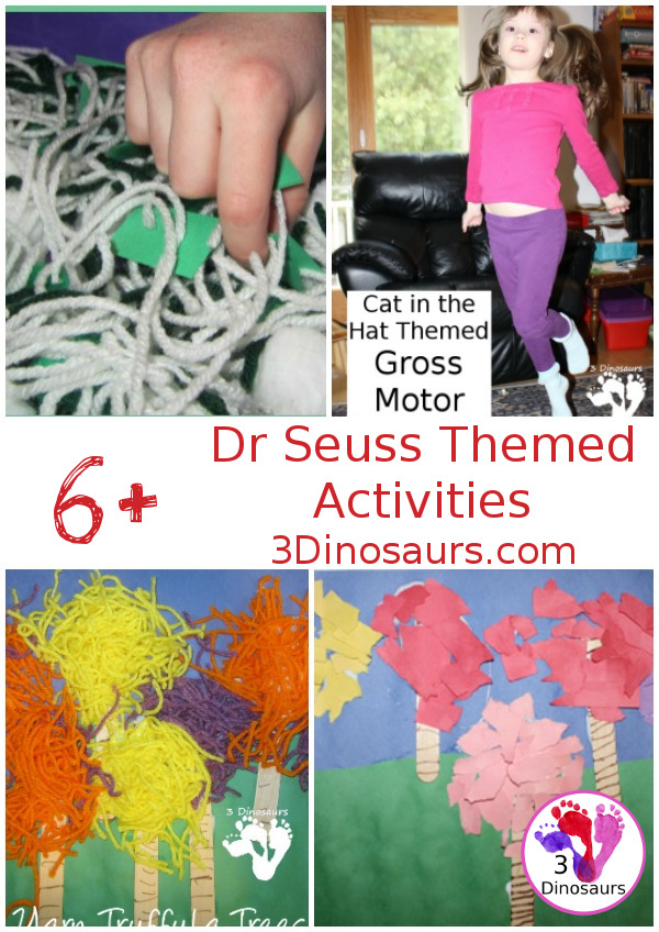 6 Fun Dr Seuss Activities - with gross motor, sensory bin, and crafts  - 3Dinosaurs.com