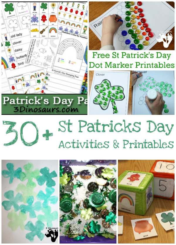 St Patrick's Day Printabes and Activites - 3Dinosaurs.com