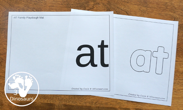 CVC Word Family playdough Mats - 39 CVC endings with two options for the mats - 3Dinosaurs.com