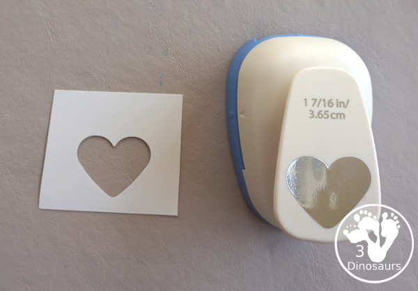 Oil Pastel and & Watercolor Heart Painting - making the heart template for the activity - 3Dinosaurs.com