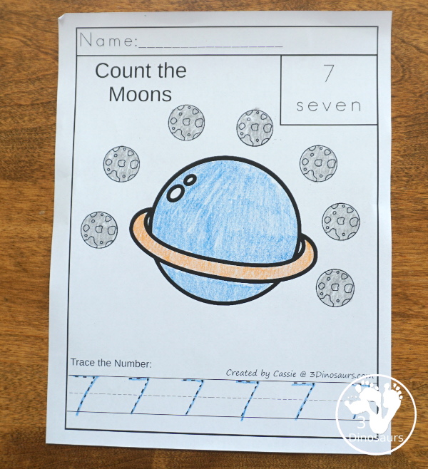 Space Activities Pack for Prewriting, Shapes, ABCs, and Numbers - 189 pages of activities with no-prep worksheets, easy reader books, clip cards and tracing strips. All to help have fun with planets, rockets and moons in easy to prepare pages and hands-on activities  - 3Dinosaurs.com