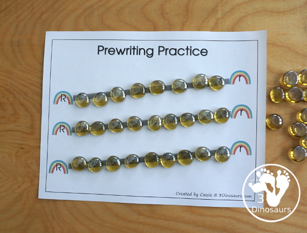 Free Romping & Roaring R Pack - R is for Rainbow theme with prewriting, writing, puzzles, dot marker letters, letter finds and more - 3Dinosaurs.com